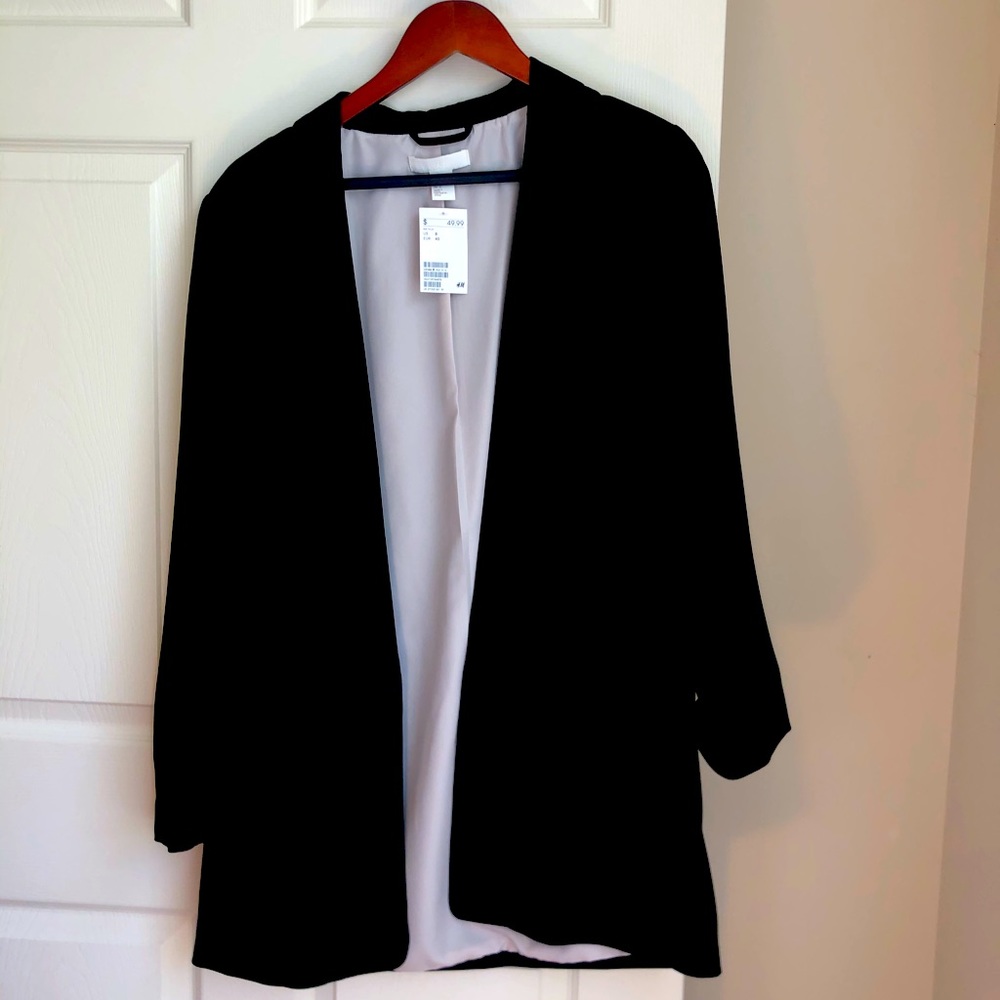Black long blazer jacket